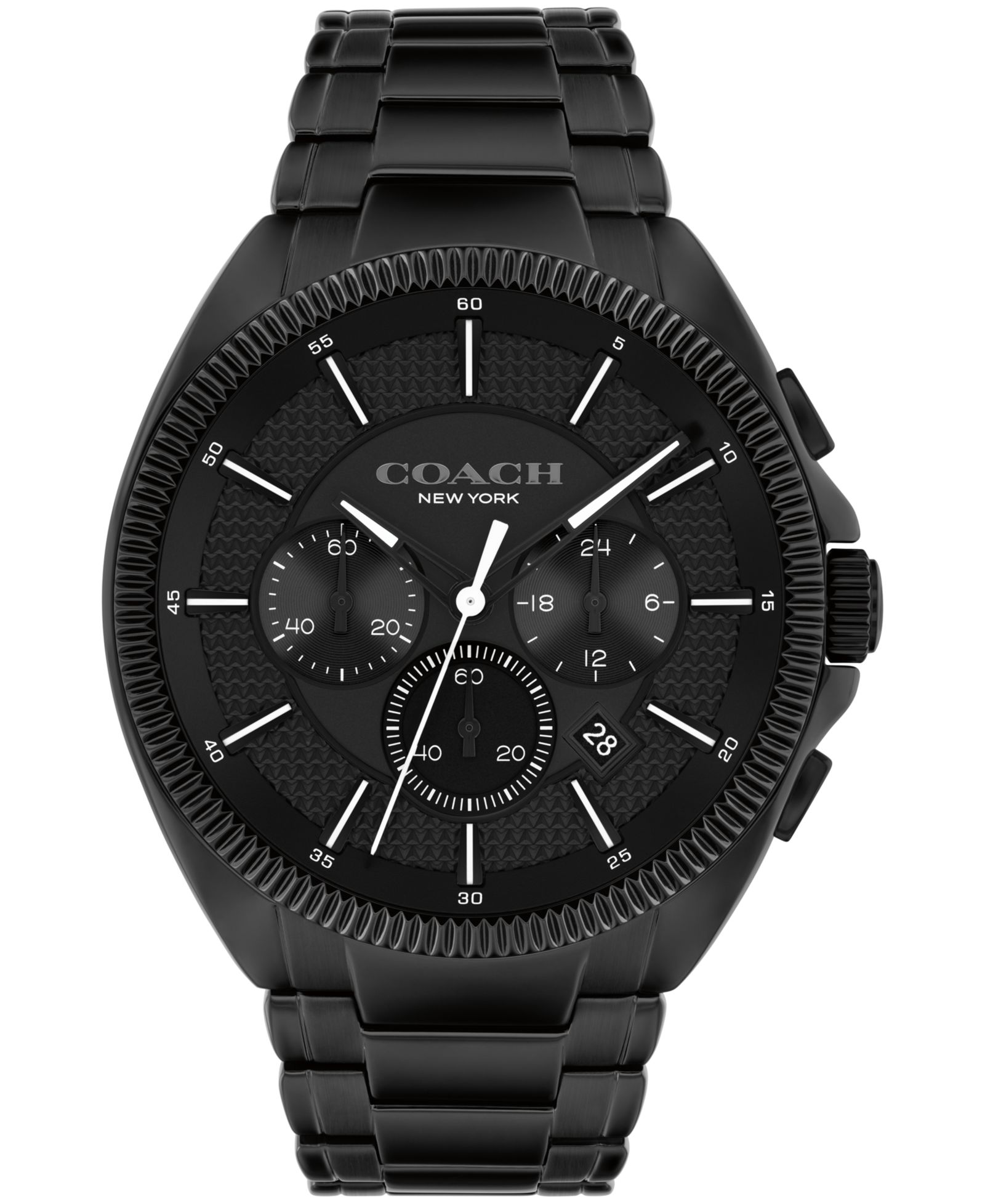 COACH Men's Jackson Black Stainless Steel Bracelet Watch 45mm