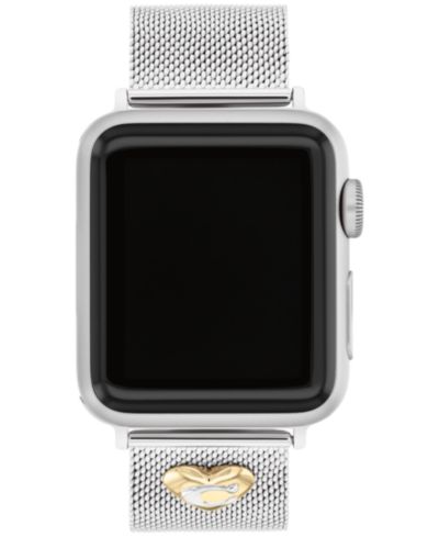 Браслет COACH Silver-Tone Stainless Steel Mesh для Apple Watch 38, 40, 41mm