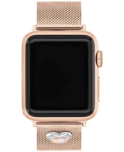 Браслет COACH Rose Gold-Tone Stainless Steel Mesh для Apple Watch 38, 40, 41mm