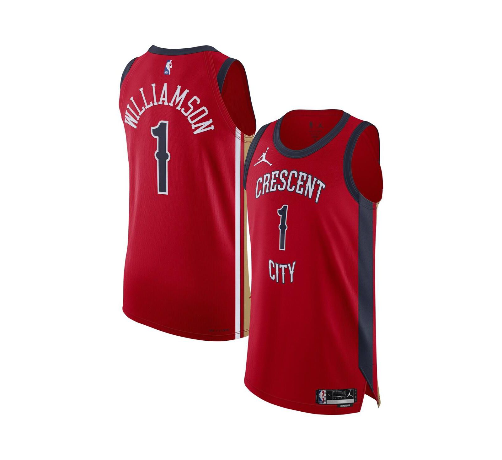 Мужская джерси Jordan Zion Williamson Red New Orleans Pelicans Authentic - Association Edition