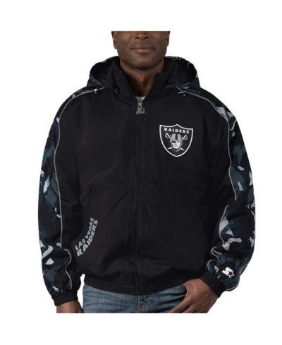 Мужская толстовка на молнии Starter Black Las Vegas Raiders Thursday Night Gridiron Full-Zip Hoodie Jacket