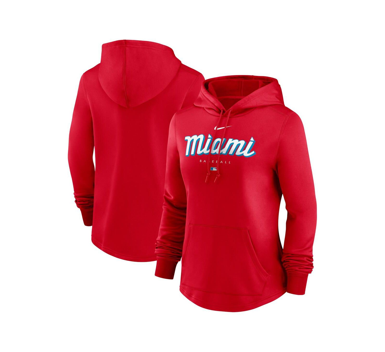 Женская толстовка Nike Red Miami Marlins City Connect Performance