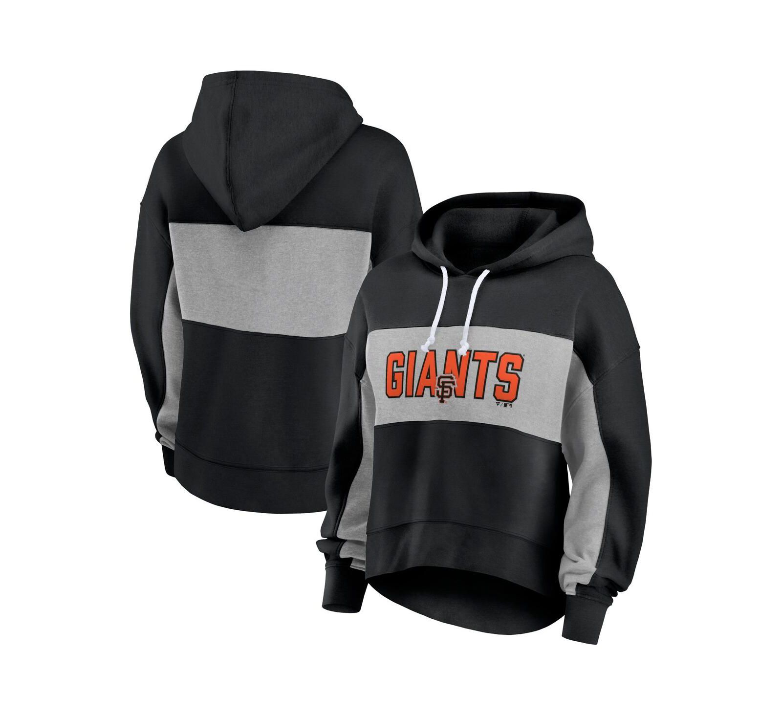 Women's Fanatics Black San Francisco Giants Filled Stat Sheet Pullover Hoodie