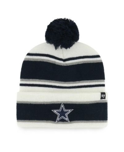 '47 Brand белая вязаная шапка с помпоном Dallas Cowboys Stripling для детей и подростков