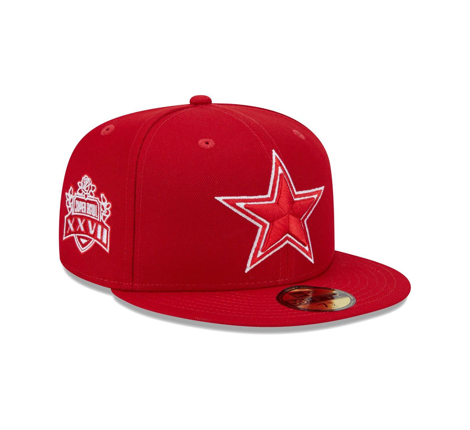 Men's New Era Scarlet Dallas Cowboys Super Bowl XXVII Main Patch 59FIFTY Fitted Hat