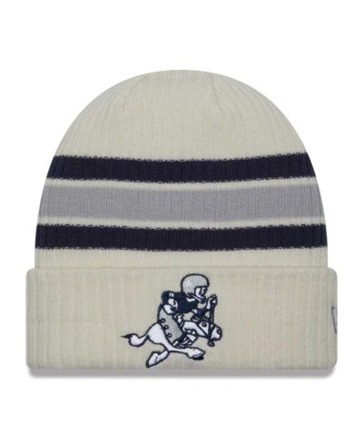 Мужская вязаная шапка New Era Cream Distressed Dallas Cowboys Vintage-Like