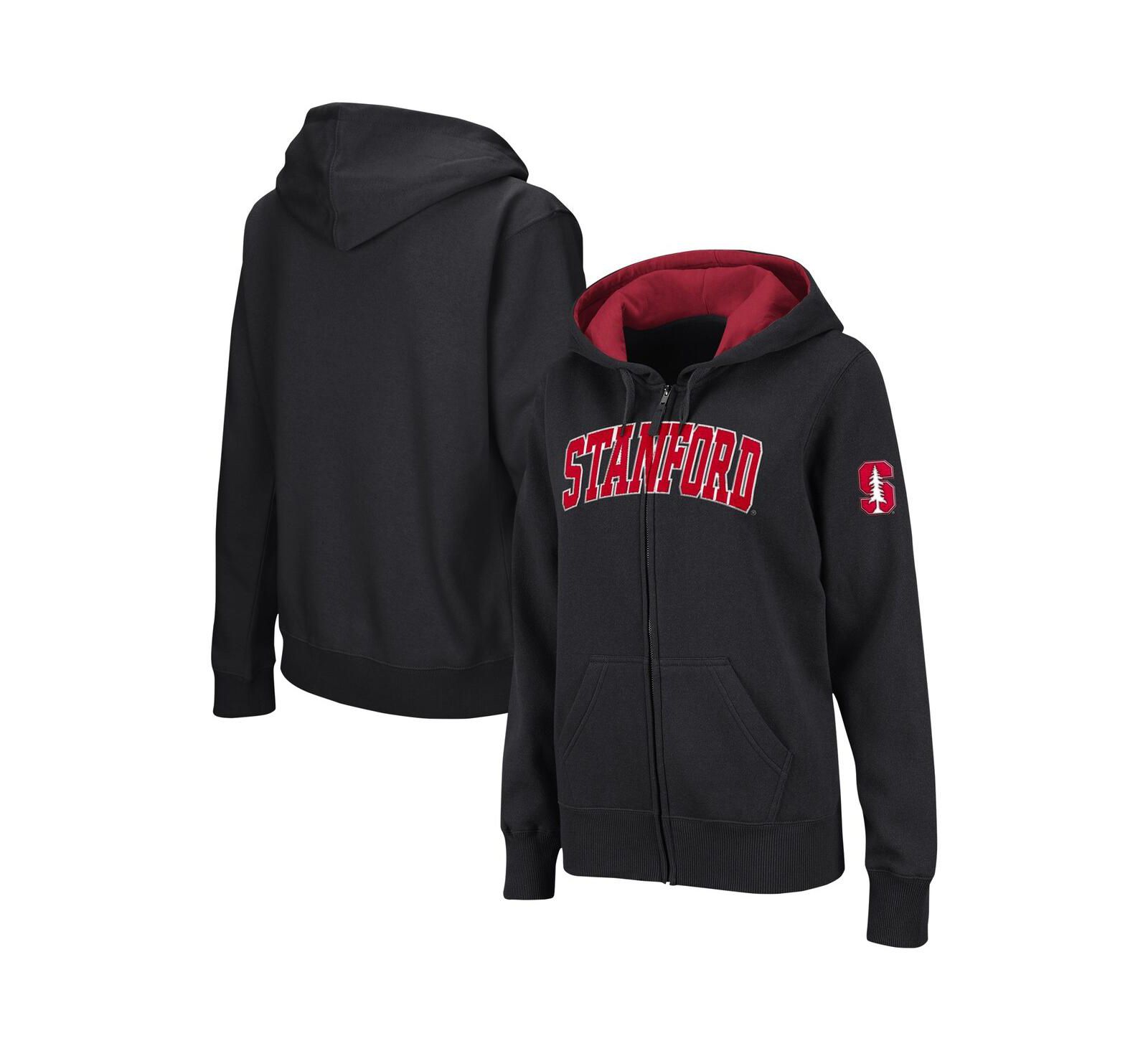 Женское худи Colosseum Black Stanford Cardinal с полной молнией