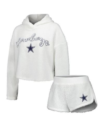 Женский комплект для сна Concepts Sport: пушистый свитшот и шорты, белый, Dallas Cowboys
