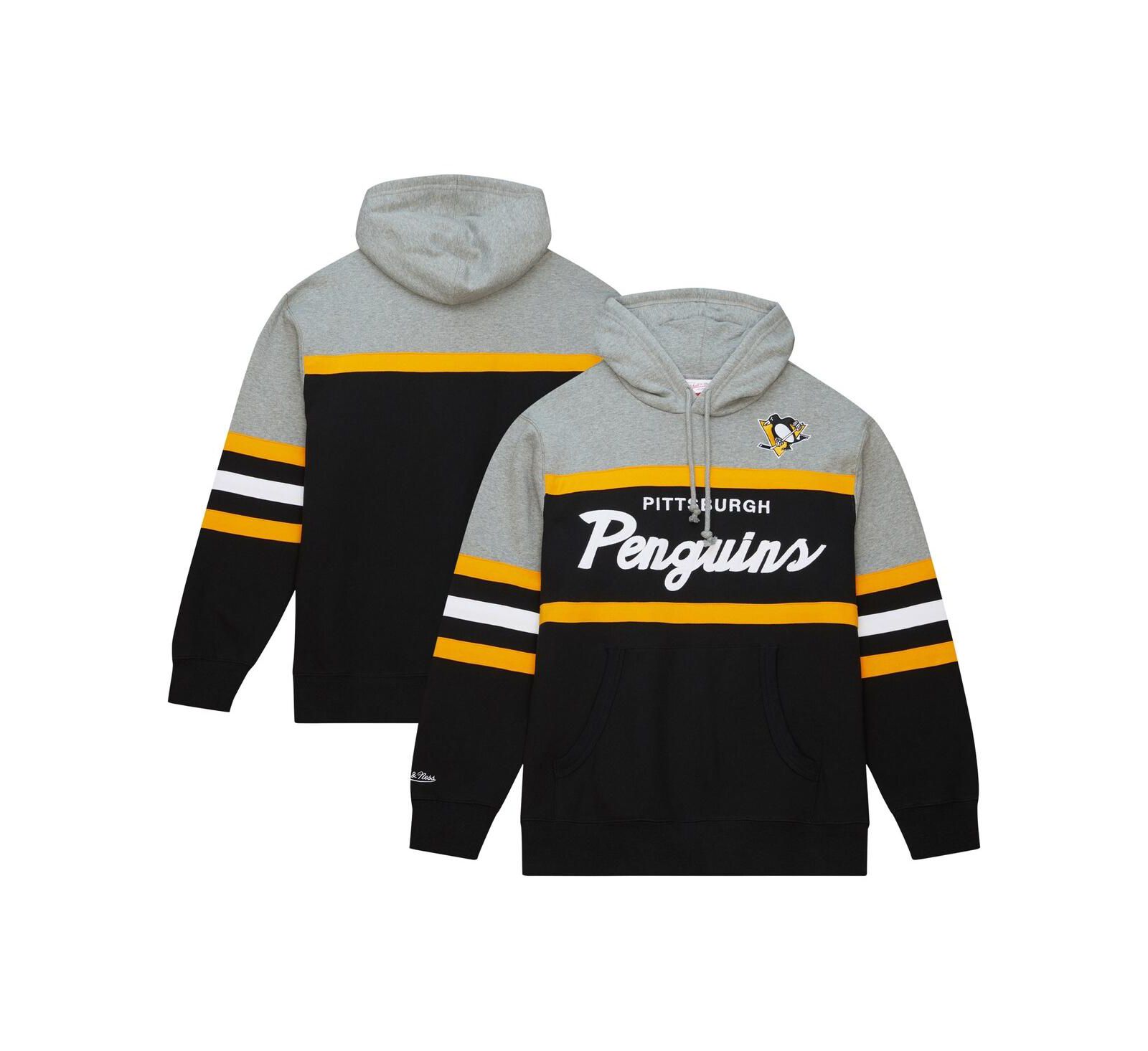 Мужское худи Mitchell & Ness Black, Gray Pittsburgh Penguins Head Coach Pullover