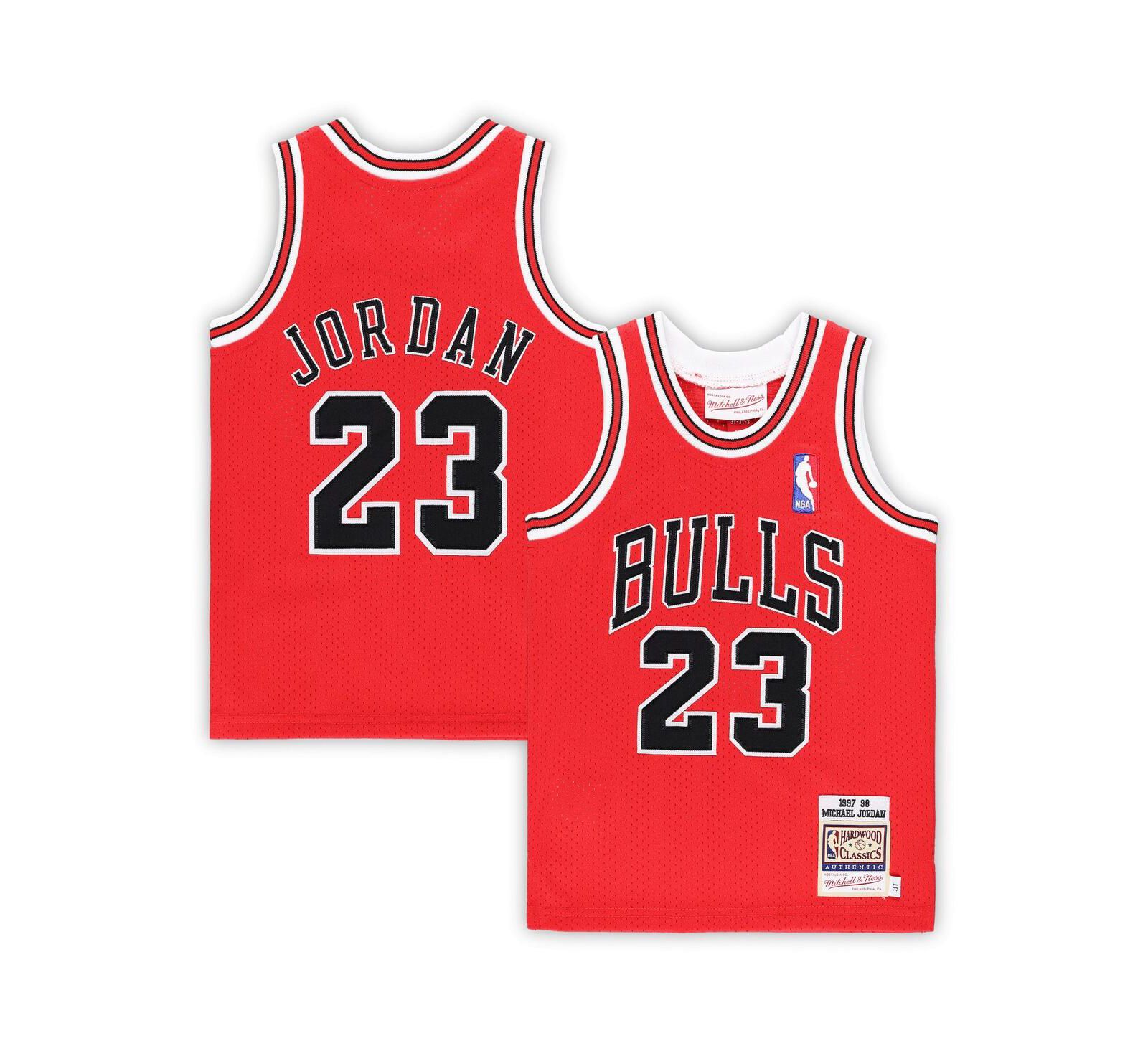 Детская спортивная джерси Mitchell & Ness Michael Jordan Red Chicago Bulls 1997/98 Hardwood Classics Authentic