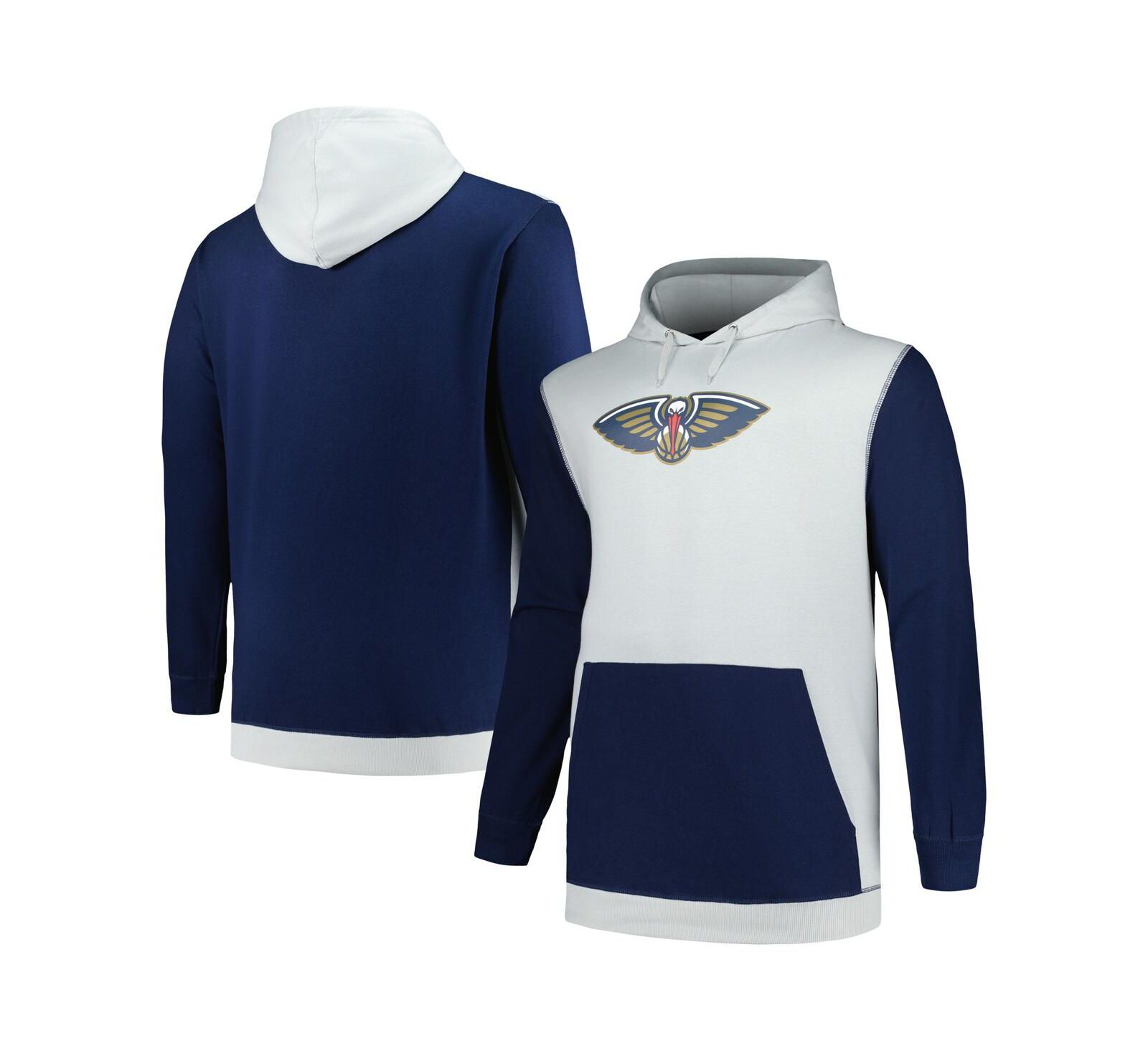 Мужское худи Fanatics New Orleans Pelicans Big and Tall Primary Arctic Navy Silver