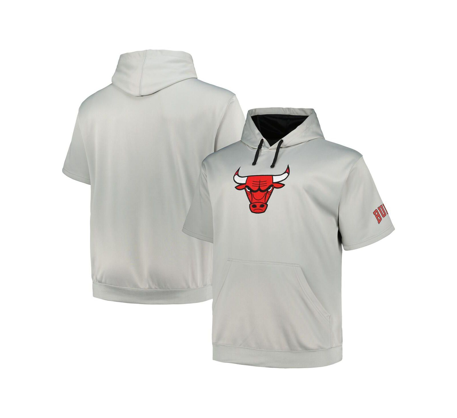 Men's Fanatics Silver Chicago Bulls Big and Tall Logo Pullover Hoodie