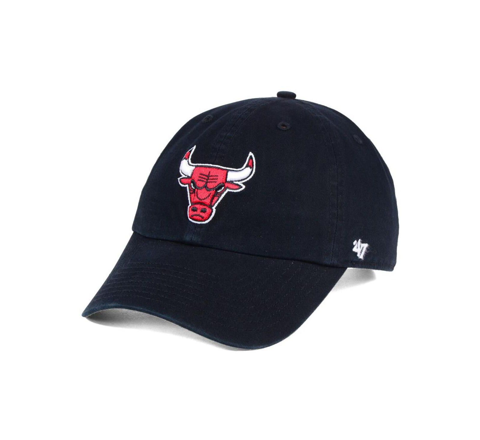 Мужская кепка '47 Brand Black Distressed Clean-Up Adjustable Chicago Bulls