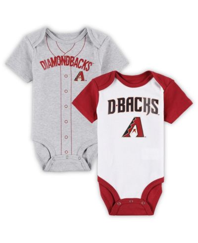 Комплект боди Little Slugger для младенцев (мальчики и девочки) Arizona Diamondbacks, белый и серый меланж