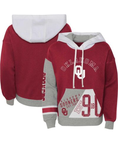 Big Girls худи Oklahoma Sooners True Fan из мягкого флиса, малиновое