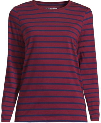 Burgundy/navy breton stripe