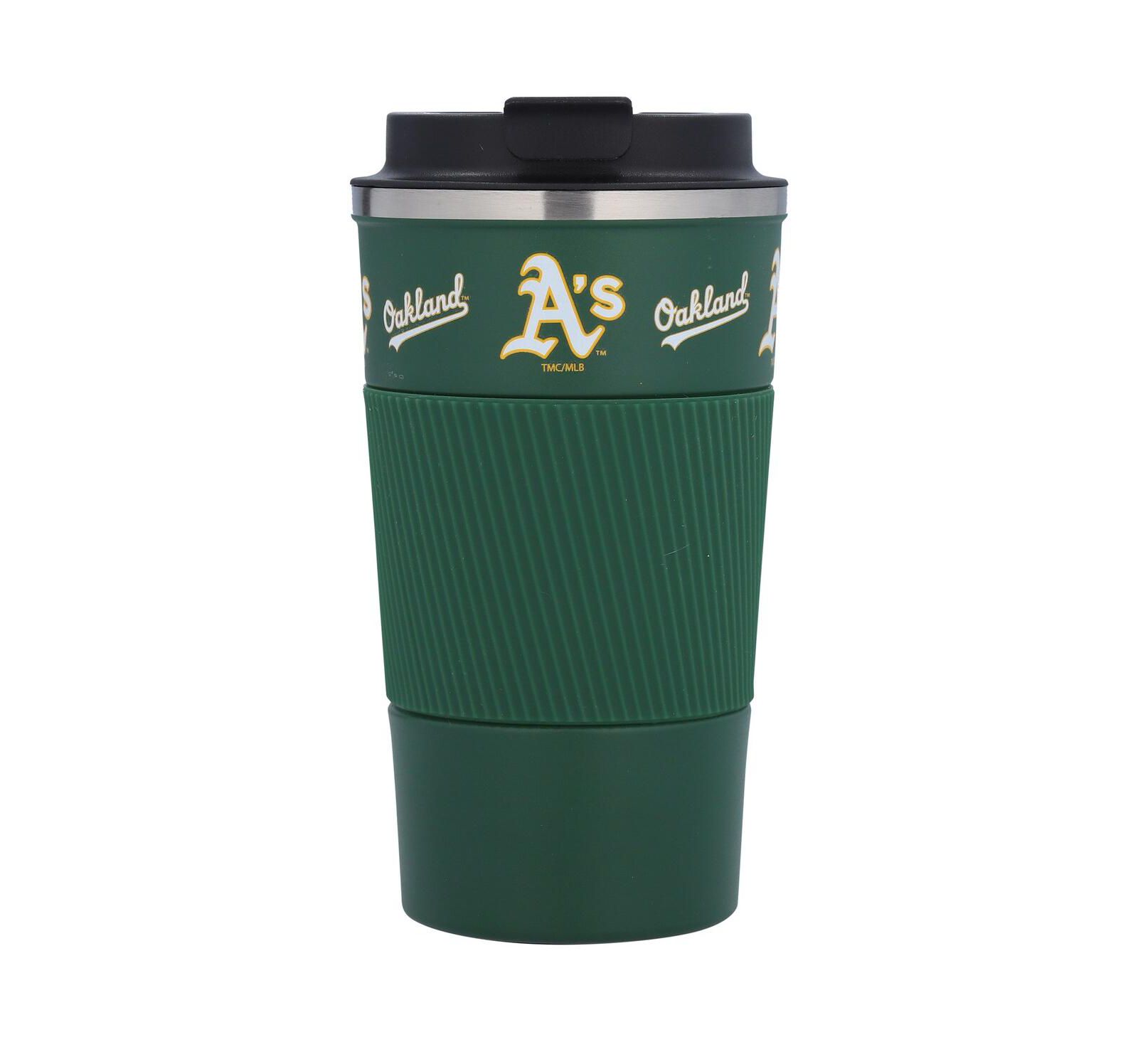 Oakland Athletics 18 Oz Coffee Tumbler with Silicone Grip