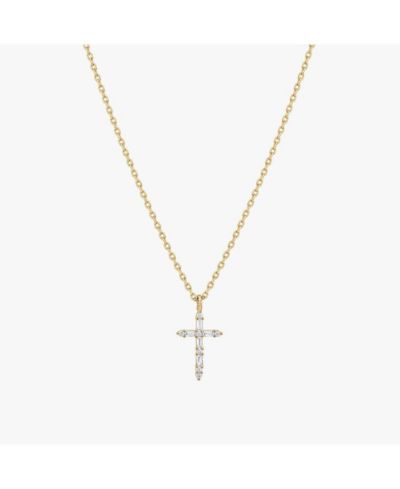 Подвеска-кулон Bearfruit Jewelry 14k Gold Plated Iris Cross Delicate Meaningful Minimal Jewelry