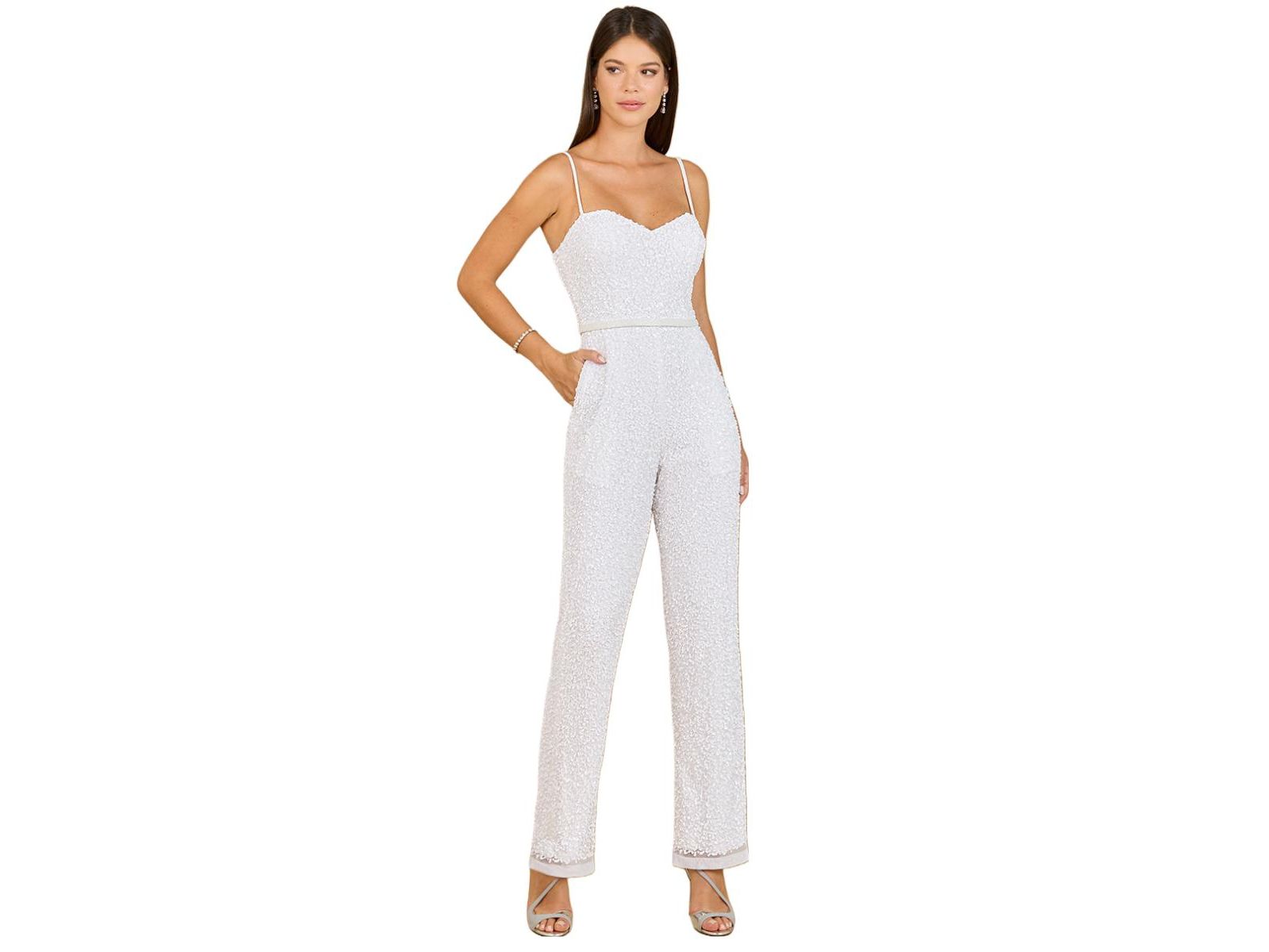 Lara Women's Beaded Bridal Jumpsuit