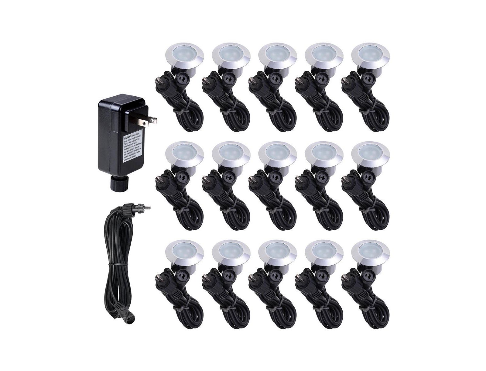 Yescom 15pcs LED Deck Light Garden Mall Stair Yard Landscape Warm White Lamp Waterproof