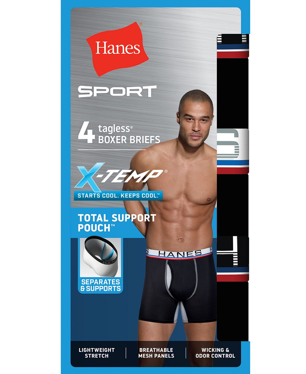 Боксеры спортивные, 4 шт., для мужчин, Hanes