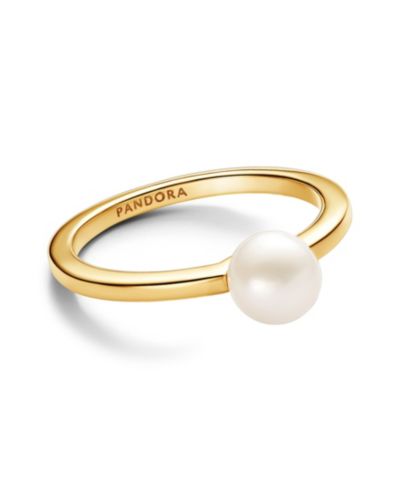 Кольцо Pandora из позолоченного золота 14K с культивированным жемчугом freshwater