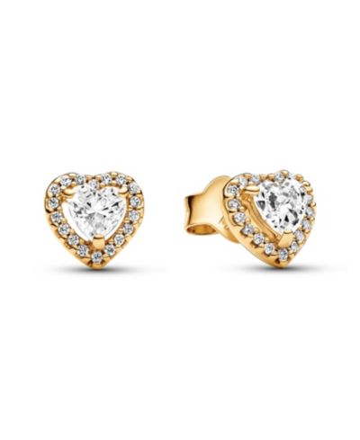 Pandora Clear Cubic Zirconia Heart Stud Earrings