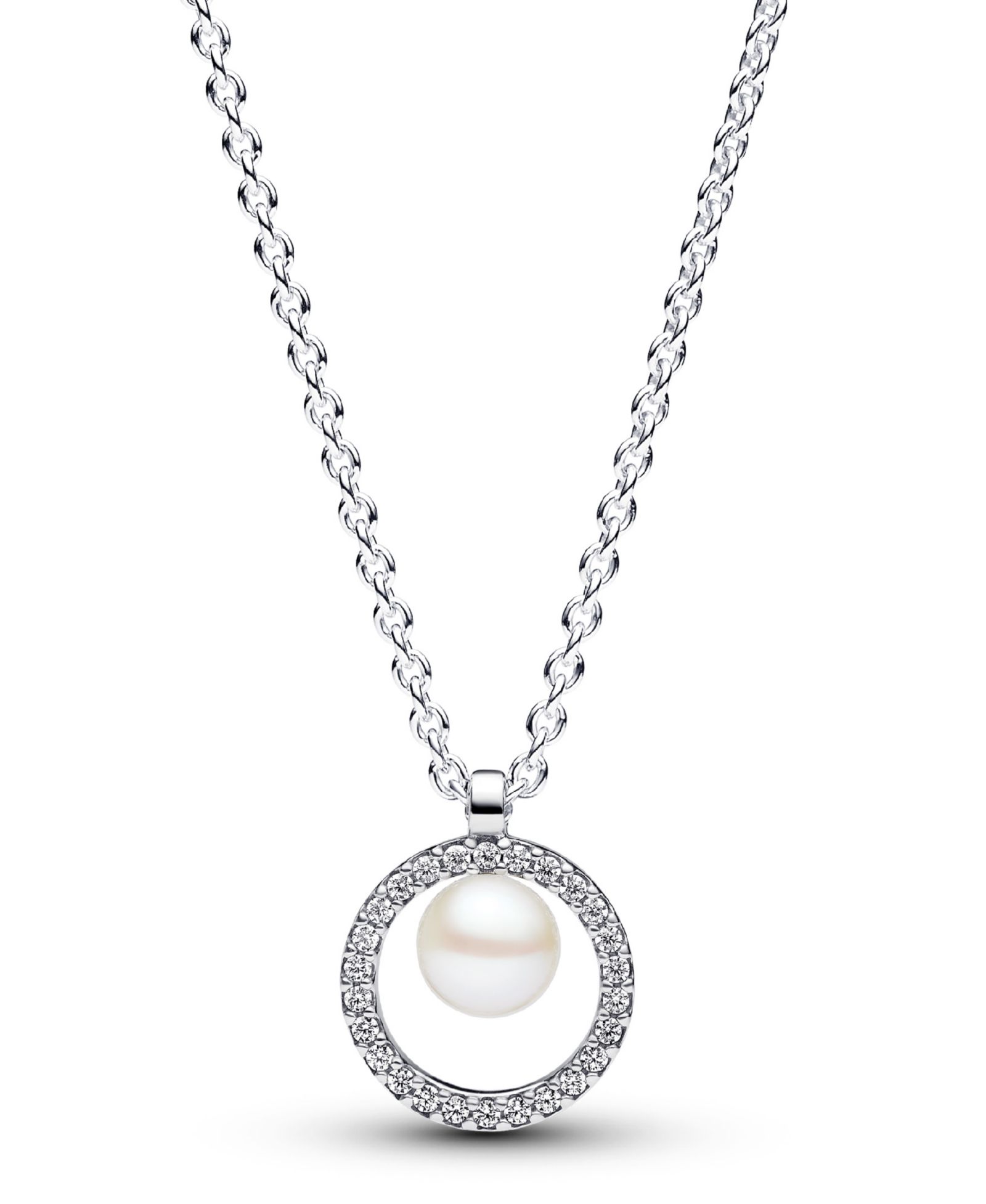 Pandora ожерелье-колье из стерлингового серебра с жемчугом Freshwater Cultured Pearl Pave