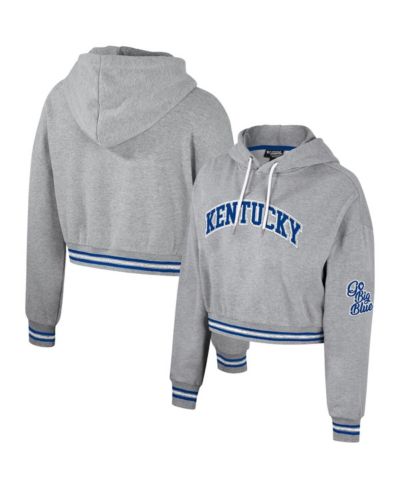 Женский укороченный худи The Wild Collective Kentucky Wildcats Distressed Shimmer, серый меланж