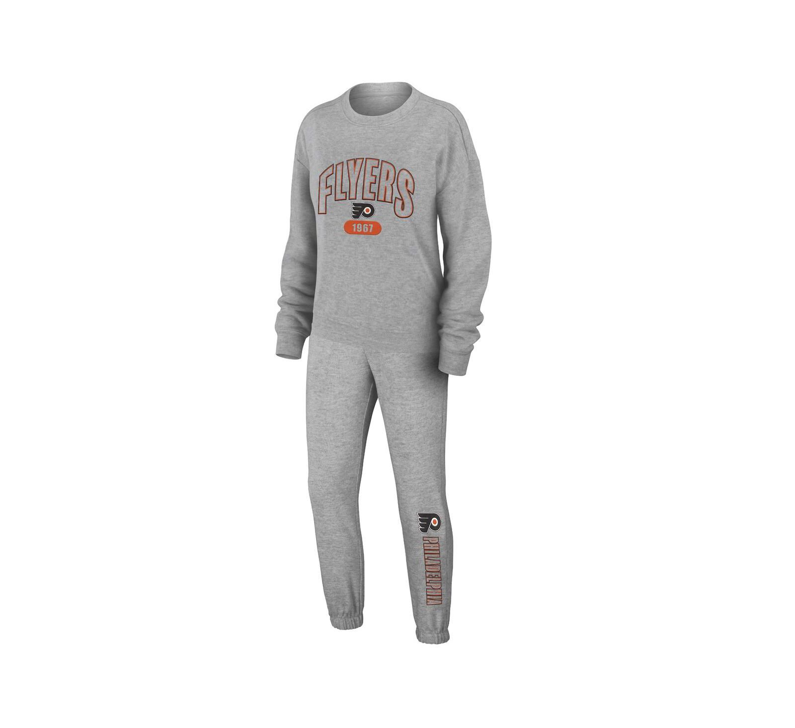 Женский комплект WEAR by Erin Andrews Philadelphia Flyers Knit Long Sleeve T-shirt and Pants Sleep Set
