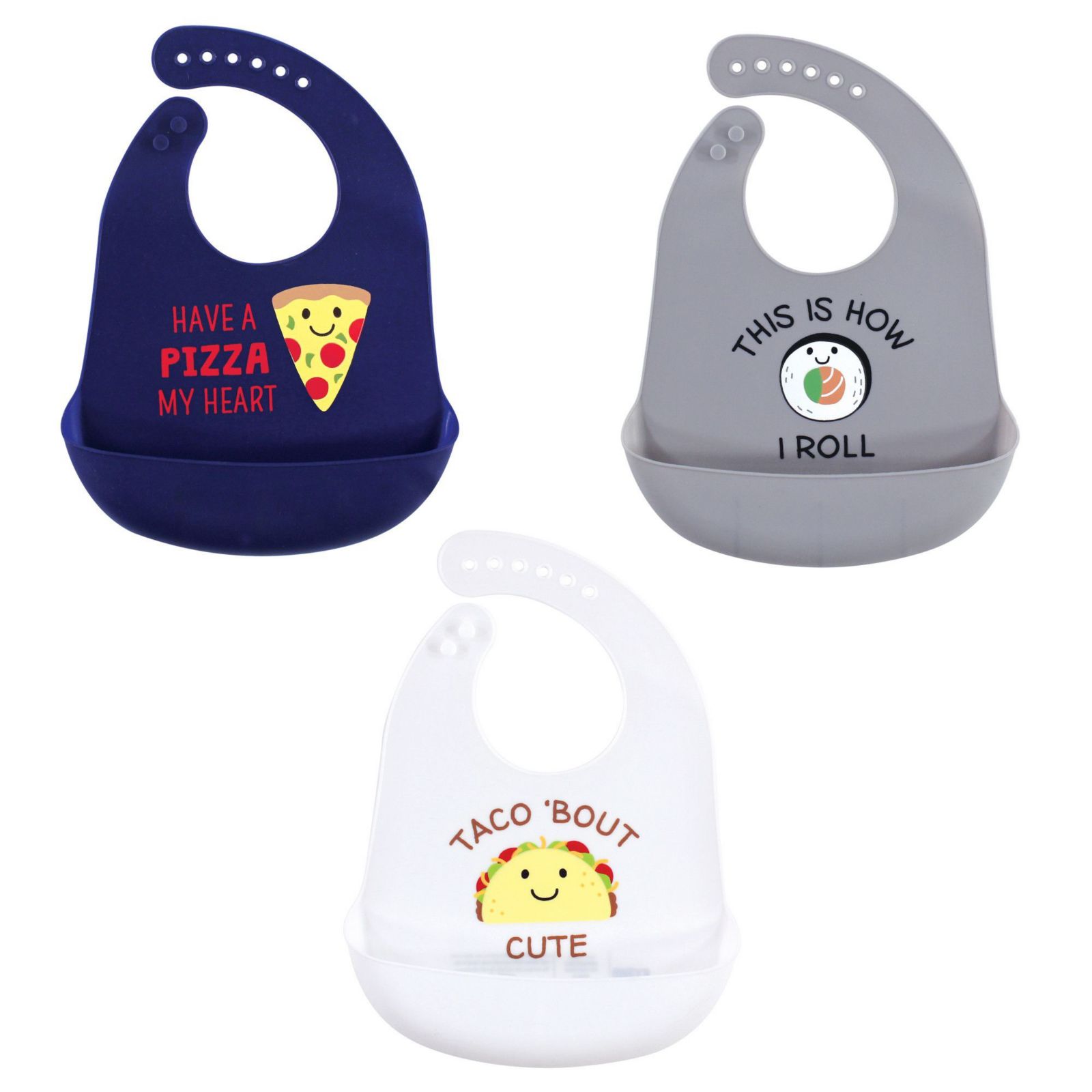 Hudson Baby набор детских силиконовых нагрудников, 3 шт., унисекс
