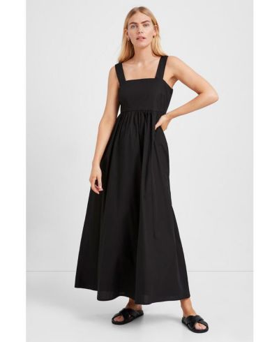 Marcella Women's Jamaica Square-Neck Cotton A-Line Midi Dress with Pockets