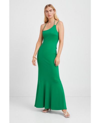 Marcella Women's Havana Asymmetric Halter-Neck Mermaid Frill-Hem Dress