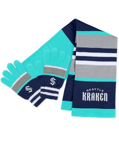 Женский комплект перчатка и шарф WEAR by Erin Andrews Seattle Kraken Stripe