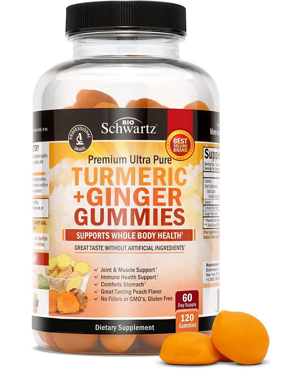 Желе BioSchwartz Turmeric Curcumin Ginger, персиковый вкус, 60 шт.