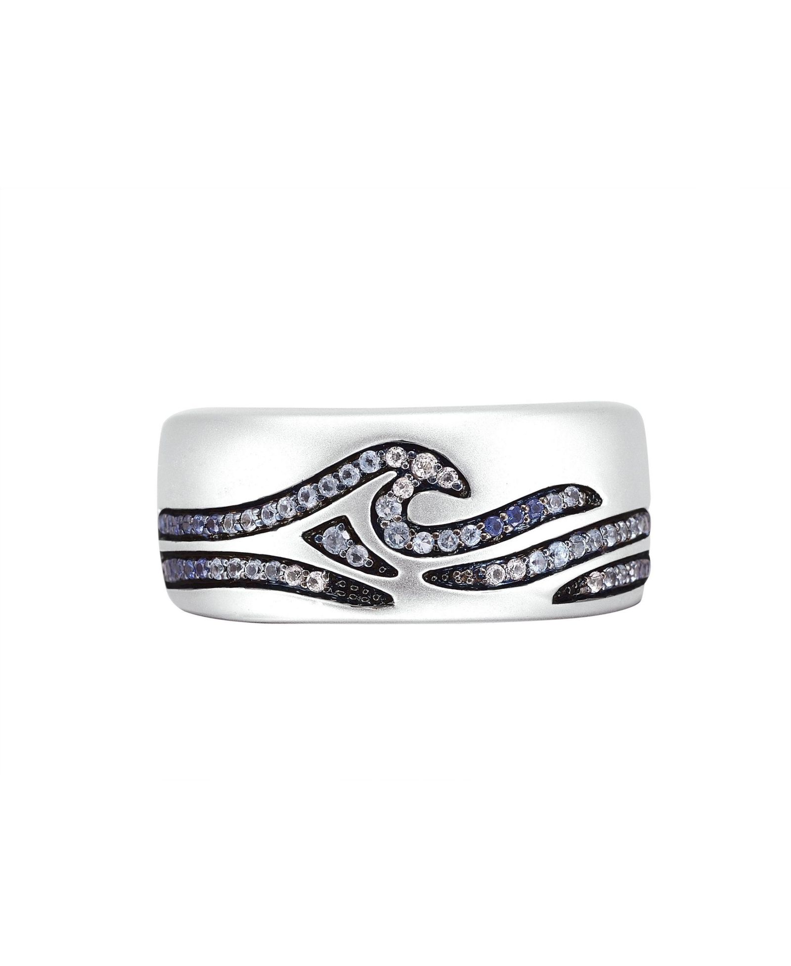 Мужское кольцо LuvMyJewelry Breaking Waves Design из стерлингового серебра с синим сапфиром и топазом