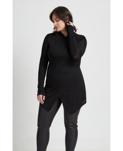 Marcella Women's Morgan Kimono-Wrap V-Neck Sheer Jersey Tunic
