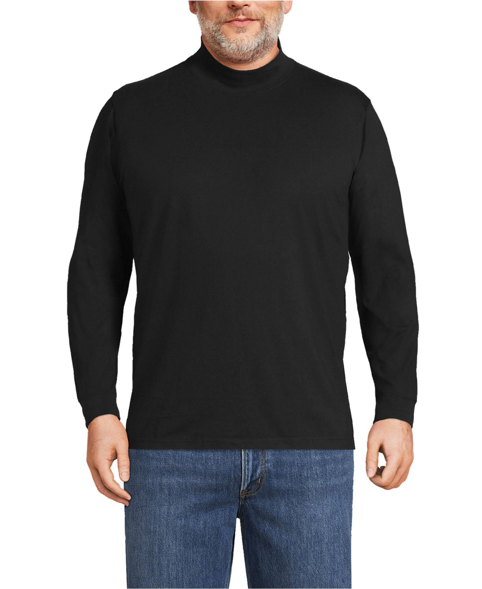 Lands' End Big & Tall Super-T Mock Turtleneck