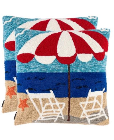 Safavieh Indoor/Outdoor Beach Chair 20" x 20"  Pillow (Set of 2)