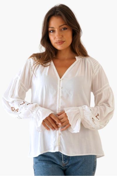 Paneros Clothing Women's блузка Stevie с вышивкой