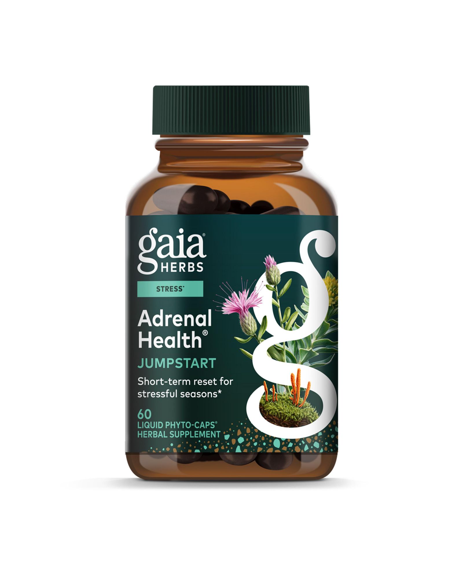 Биологически активная добавка Gaia Herbs Adrenal Health Jumpstart, 60 жидких капсул