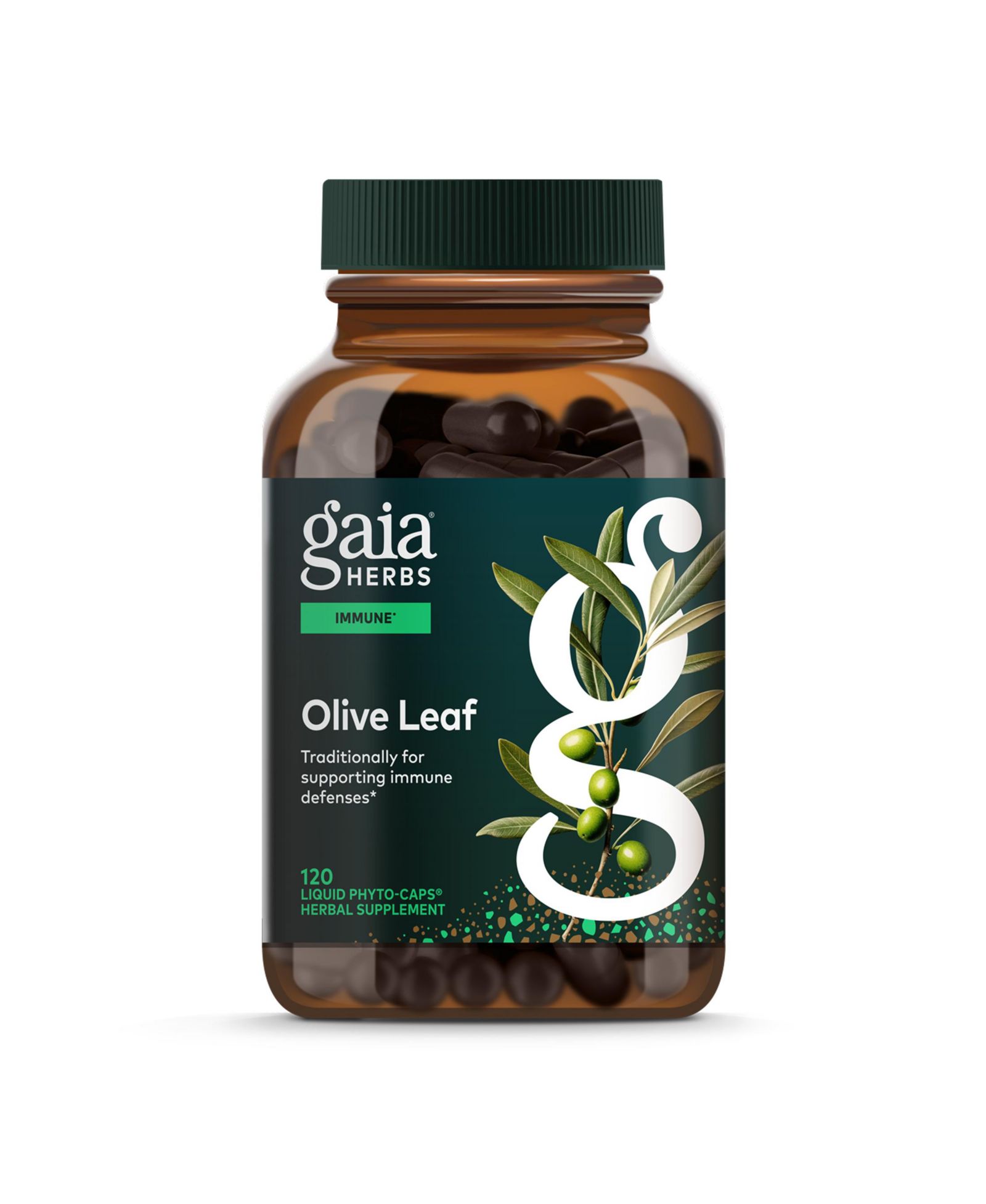 Gaia Herbs экстракт листьев оливы, поддержка иммунитета, 120 жидких капсул