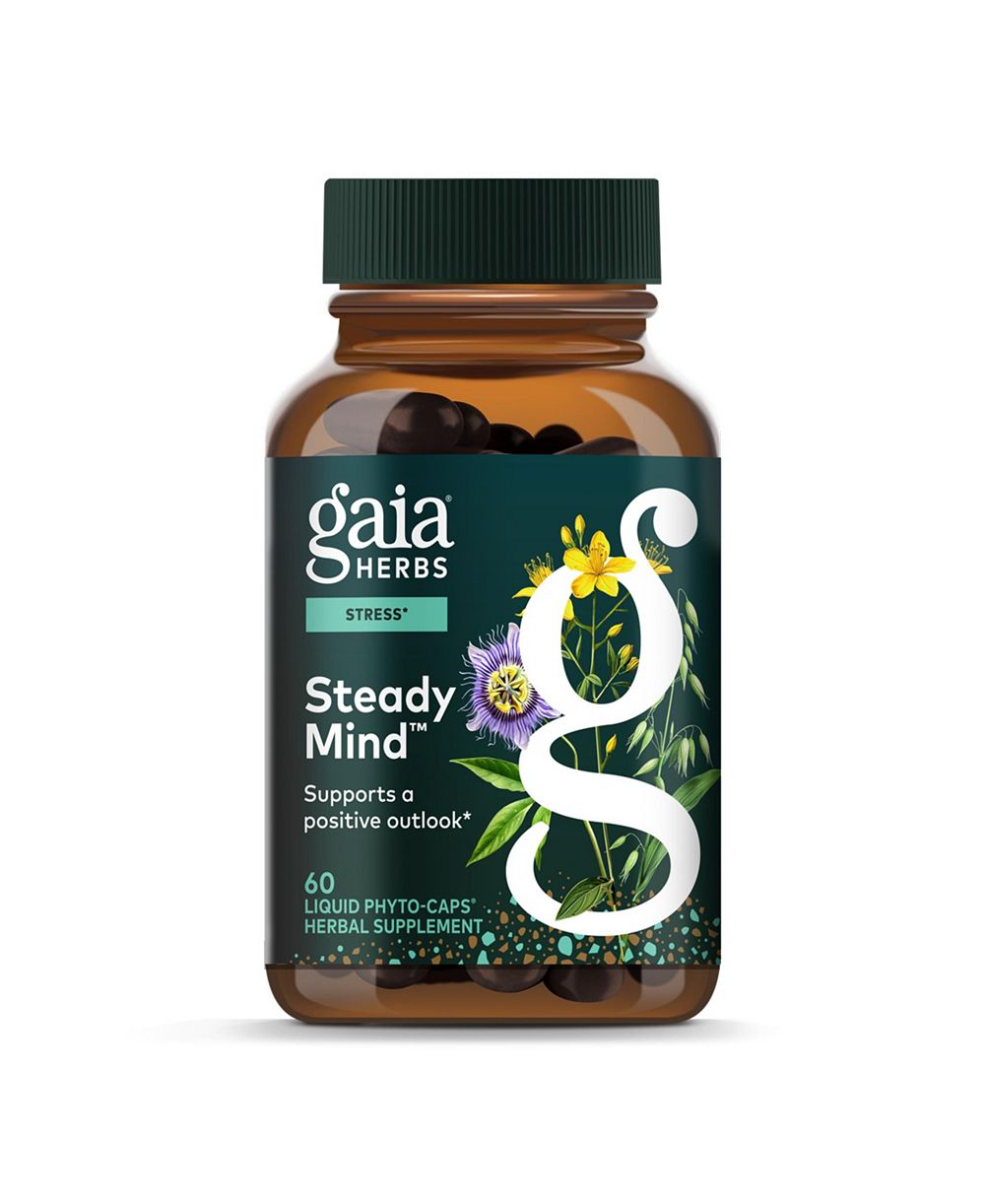 Gaia Herbs Steady Mind с St. John's Wort и Passionflower 60 Liquid Phyto-Capsules