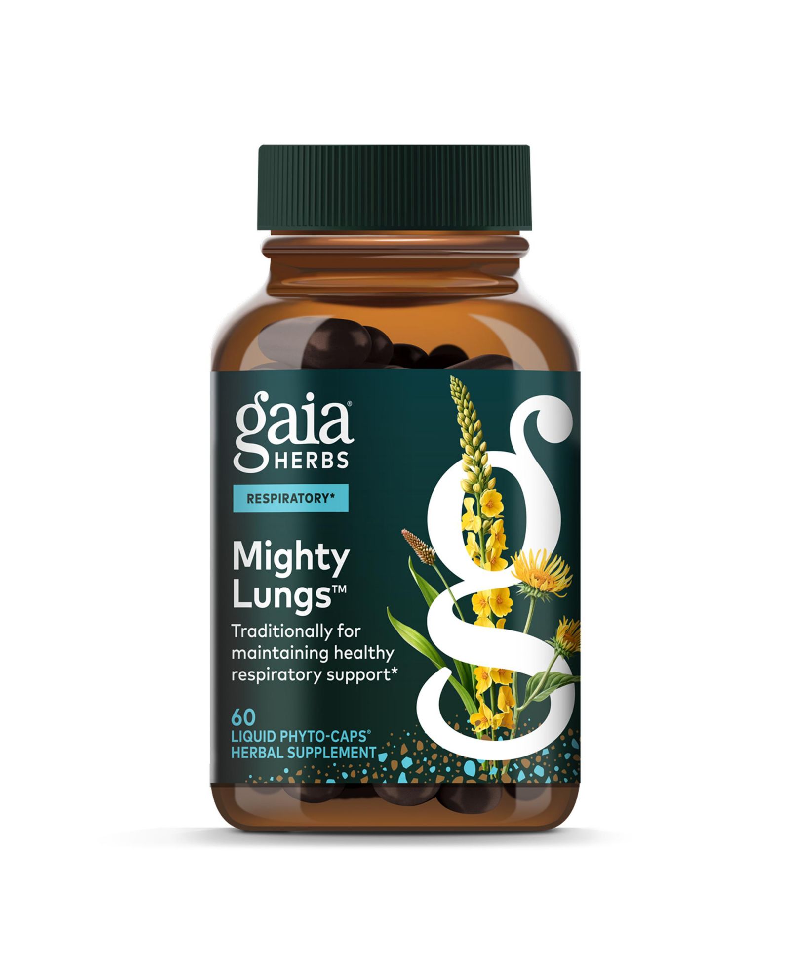 Gaia Herbs Mighty Lungs — добавка для поддержки легких, 60 капсул