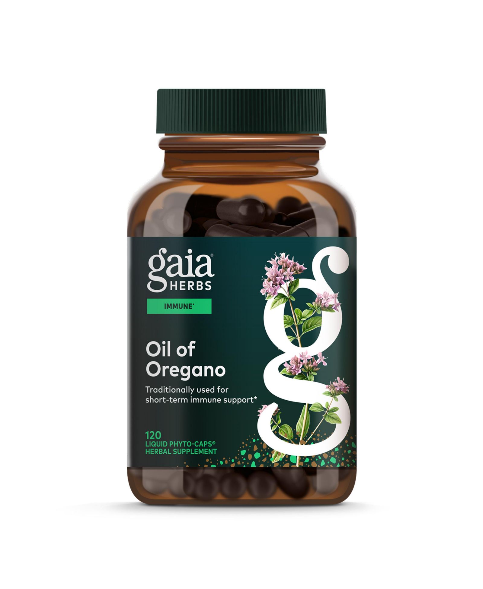 Добавка Gaia Herbs Oil of Oregano - Immune & Antioxidant Support, 120 Liquid Phyto-Caps (120 Servings)