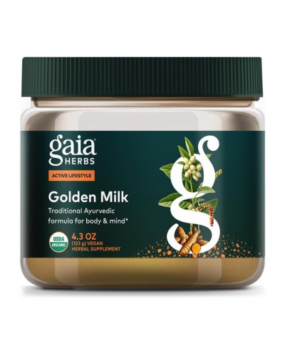 Gaia Herbs Golden Milk - Traditional Relaxation Support Supplement Powder for an Ayurvedic Cup of Calm - 4.3 Oz (About 35 Servings)