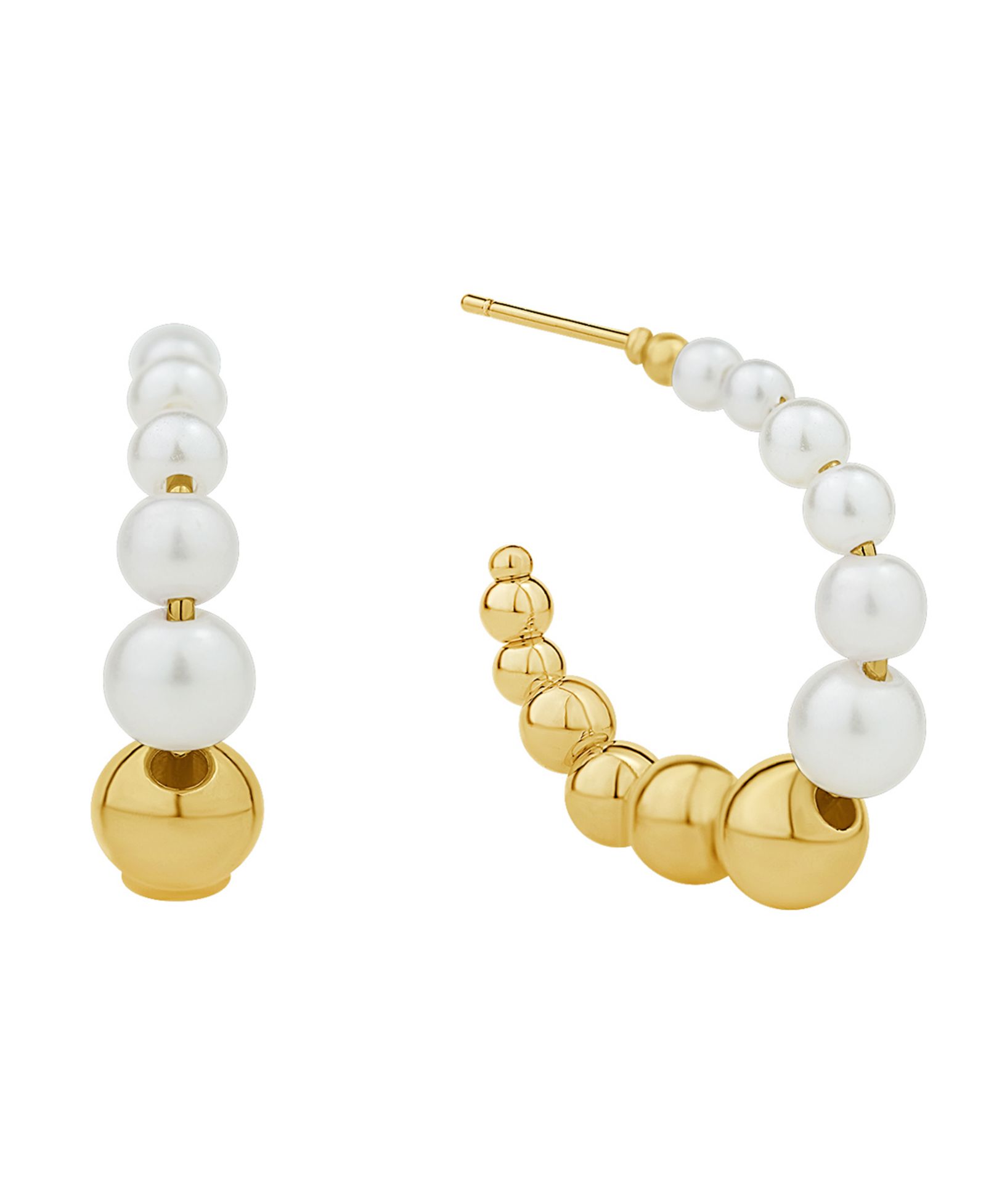 Серьги-кольца And Now This White Imitation Pearl Hoop Earring
