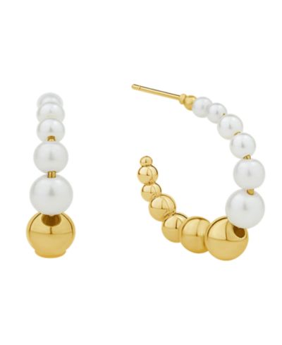 Серьги-кольца And Now This White Imitation Pearl Hoop Earring