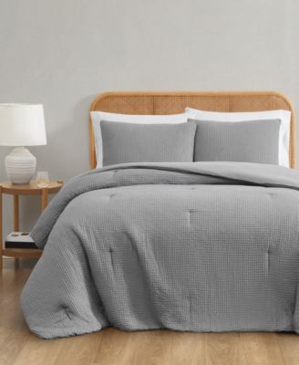 Truly Soft Textured Waffle 3 Piece Comforter Set, King