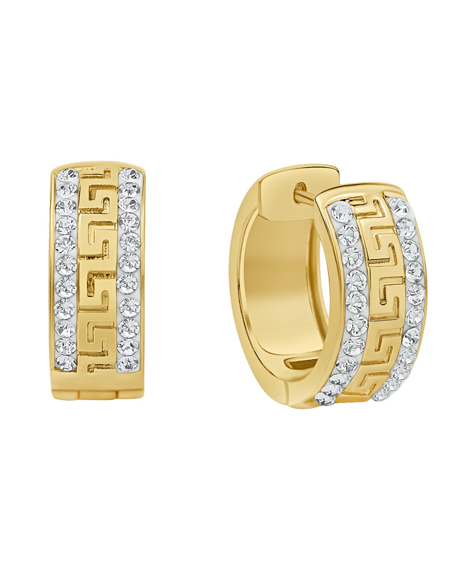 Серьги-кольца And Now This Crystal Greek Key